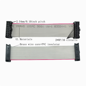 OEM tùy chỉnh 2.54 mét Pitch grey cầu vồng phẳng Ribbon Cáp <span class=keywords><strong>IDC</strong></span> tiêu đề dây vỏ 6-8-10-12-16-18-20-30-40-60-64 Pin - Product Image 1