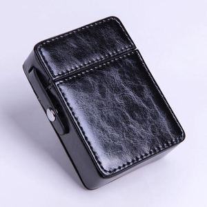 PU Leather Flip-Top Cigarette Case with Lighter Pocket, Scratch-Resistant Organizer, Personalized <b>Gift</b> Box - Product Image 2