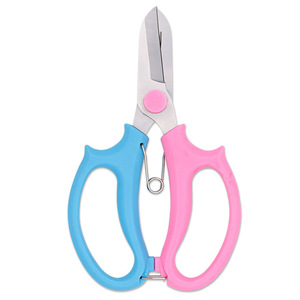 Lu Ban's Work Garden Pruning Shears Stainless Steel Butterfly Design For Cutting Flower Stems Blue Plastic Handle Manual - Product Image 4