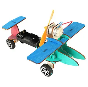 DIY kids Wooden model kit Wind plane assembly scientific test toy