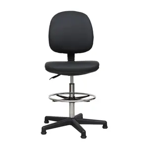 Ergonomic Standing Reception Desk Leather Drafting Chair Drafting Stool With Footrest