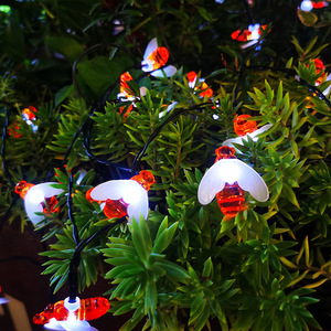 Nouvelle <span class=keywords><strong>guirlande</strong></span> lumineuse <span class=keywords><strong>solaire</strong></span> LED extérieure IP44 en forme d'abeille, étanche, pour jardin et pelouse, avec matériau en cuivre - Product Image 1
