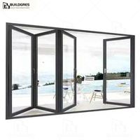 Porte pliante en aluminium avec revêtement en poudre anti-corrosion, porte pliante en aluminium imperméable pour maison en bord de mer