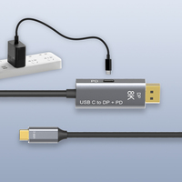 Convertisseur vidéo USB-C DP VCOM 8K 60Hz 4K 120Hz USB vers DisplayPort 1.4V Câble vidéo HD avec entrée PD 100W 1.8M 3M