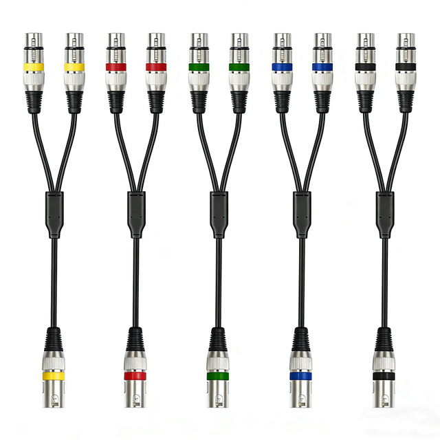 XLR Splitter Cable 3 Pin Dual XLR Female to Male Patch Y Cable Balanced Microphone Cord Audio Adaptor