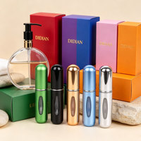 Flacons de parfum portables en aluminium de 5 ml pour voyage, atomiseurs vides rechargeables, mini cosmétiques métalliques avec pompe pulvérisatrice et joint d'étanchéité