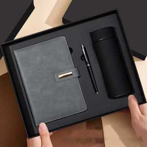 Ensemble cadeau d'entreprise avec logo personnalisé, carnet A5 100 feuilles avec stylo, bouteille d'eau, gourde isotherme, promotion d'entreprise de marque, cadeaux VIP - Product Image 2