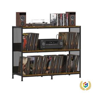 Estante y Soporte para Discos de Vinilo de Doble Cara, Combinación de Hierro y Madera, Diseño de una Pieza, Mesa para <span class=keywords><strong>Tocadiscos</strong></span> con Envío Directo - Product Image 5