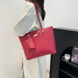 Spring New Korean Style Large Capacity <b>Tote</b> Bag Simple Handbag With <b>Zip</b> Closure Three-piece PU Shoulder Bag - Product Image 3