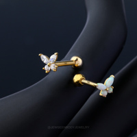 Toposh Rock 9K Massivgold Bauchnabel Nabel klar CZ Labret Knorpel Tragus Daith Stift Ohrringe Nase Ring Piercing-Schmuck