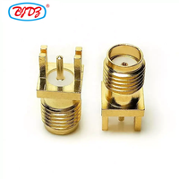 Approvisionnement d'usine 50 Ohm SMA Femelle Jack Full Brass RF Coaxial Jack Connecteur PCB Panneau Edge Mount Plug RF Coax Coaxial Connecteurs