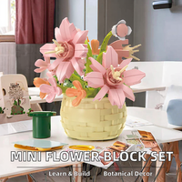 Ensemble de blocs de construction Mini Fleurs en plastique ABS, jouet de construction sur le thème des plantes succulentes, collection botanique, cadeau d'anniversaire pour tous les âges