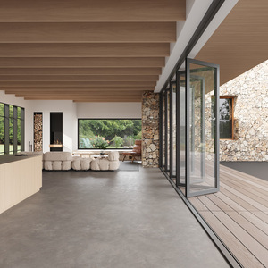 Nouveau système <span class=keywords><strong>de</strong></span> portes coulissantes en verre pour portes pliantes à usage intensif, peu encombrant et résistant aux ouragans, adapté aux garages - Product Image 6