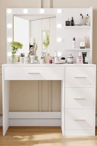 <span class=keywords><strong>Antique</strong></span> trang điểm bằng gỗ vanities với thắp sáng gương phòng ngủ bàn trang điểm và ghế-bán Buôn Đồ nội thất cổ - Product Image 5