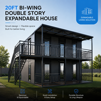 Villa préfabriquée de luxe à double étage, extensible, en conteneur, de 10 et 20 pieds, avec balcon et escalier