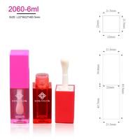 Tubes de gloss à lèvres ronds et carrés personnalisables avec logo, en gros, avec grand applicateur et bouchon à vis, tubes en PET pour fond de teint liquide