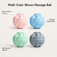 Ensemble de balles de massage en silicone tressé multicolores, rouleau fascia tressé haute densité pour un soulagement musculaire ciblé