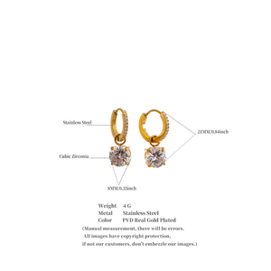 JINYOU 5842 Pendientes de <span class=keywords><strong>Aro</strong></span> con Circonitas Cúbicas Engastadas, Acero Inoxidable, Chapado en <span class=keywords><strong>Oro</strong></span> de 16K - Product Image 6