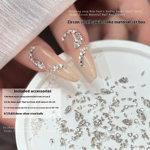 Petit serpent Nail Art décorations Kit avec goutte d'eau <span class=keywords><strong>Marquise</strong></span> couture remplissage Mini Zircon ongles breloques accessoires - Product Image 6