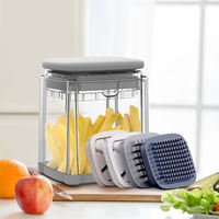Gadget de cuisine, mandoline à pression manuelle avec lames en acier inoxydable PP, coupe-frites et chips, fonctionnement manuel