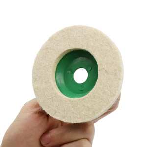 Disque de polissage en laine 100 mm, doux et non abrasif, pour polissage avec meuleuse d'angle - Product Image 2