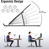 Support portable pliable en aluminium pour ordinateur portable, réglable en hauteur, pour ordinateur portable, tablette, maison, bureau