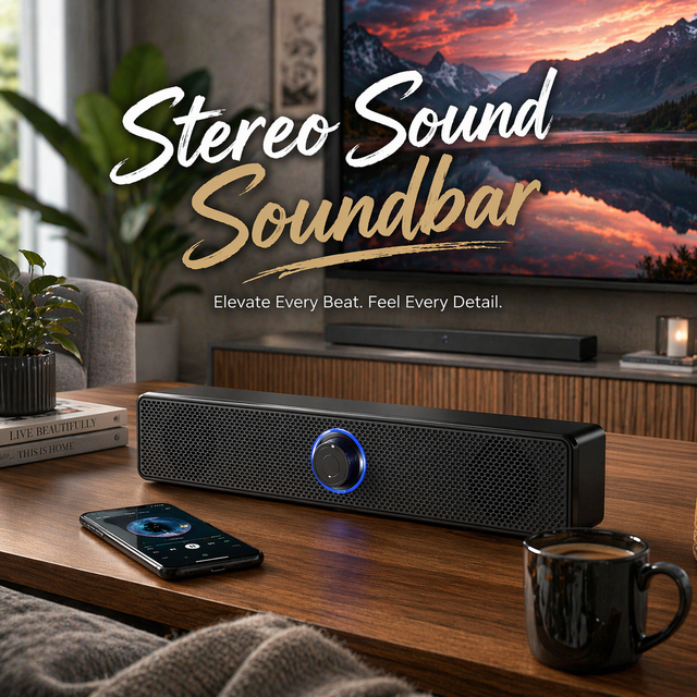 Soundbar Speaker 4D Surround Stereo Audio System with Subwoofer Computer Sound Box Factory Direct Hot Sale