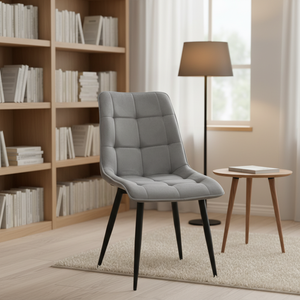 Chaise de salle à manger en velours, style luxe léger, vente directe d'usine, vente en gros, durable, pour cuisine et café - Product Image 1