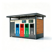 Station de tri des déchets intelligente pour l'intérieur avec un design écologique et un compactage automatique pour une utilisation dans les quartiers commerciaux.