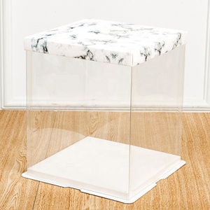 Boîte à gâteau transparente de haute qualité avec motif marbré, options de lamination brillante/mate et d'impression en relief, vente en gros - Product Image 5