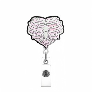 Vente en gros – Nouveauté 2026 : Porte-badges rétractables personnalisés en ABS avec cœurs roses scintillants pour la Saint-Valentin – Accessoires infirmiers à tirage facile - Product Image 5