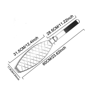 PENOBON Heat Resistant Rustproof Stainless Steel <b>BBQ</b> Grilling Basket Fish Tool Kit Sets - Product Image 3