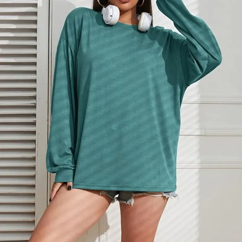 2024 באיכות גבוהה רקומה לוגו רט חולצה מותאם אישית 100% כותנה צמר סווטשרט לנשים
