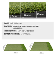 Tapis de simulation de swing de golf DJD051 en EVA pour intérieur/extérieur 120x150cm/150x150cm – Aide à l'entraînement de frappe
