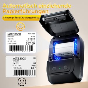 Impressora de Etiquetas Térmicas Autoadesivas A42, Fabricante de Etiquetas de Código de Barras, Tamanho Máximo de Papel 50mm, Resolução 203 para Varejo, Pequenos Negócios e Uso Doméstico - Product Image 3