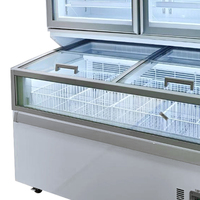 Réfrigérateur Commercial Professionnel à Température Unique, Trois Contrôles, 4 Portes, en Acier Inoxydable, à Commande Numérique, Refroidissement par Air, Ouvert