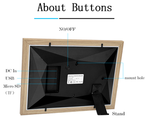 Marco de Fotos de Madera con Pantalla HD de Rotación Automática, Pantalla Táctil de Madera Maciza, WiFi para Decoración de Pared con <span class=keywords><strong>Collage</strong></span>, Compatible con MP3 y AVI - Product Image 6
