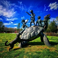 Statue de tortue en bronze grandeur nature pour extérieur, jardin, parc urbain, enfant jouant, sculpture d'animal marin en laiton moulé sur mesure