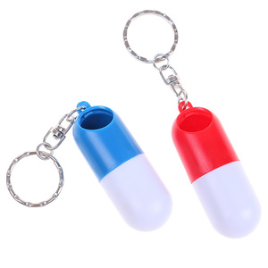 Tùy chỉnh màu sắc du lịch viên nang thuốc Dispenser Móc chìa khóa dễ dàng mở nhựa <span class=keywords><strong>mini</strong></span> viên nang hộp thuốc với Keychain - Product Image 4