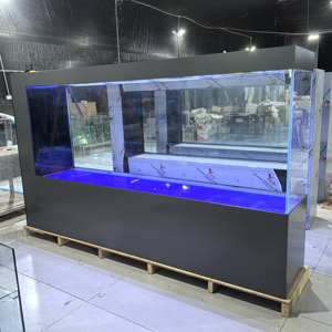 <span class=keywords><strong>Aquarium</strong></span> en verre sur mesure avec éclairage LED - Paroi de séparation moderne pour hôtel et bureau - Product Image 3