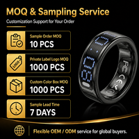 ITasbeeh Smart Zikr Ring : Moniteur de fréquence cardiaque, Oxymètre de sang, Suivi du sommeil, Analyse de santé par IA, Compteur Tasbih via application, Bague Tasbeeh