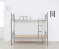 Lit superposé double moderne en métal blanc, pliable, gain de place, design à pieds hauts pour chambre à coucher