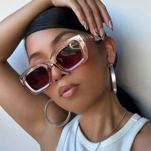 40096 mode unisexe Vintage thé lentille <span class=keywords><strong>petit</strong></span> carré nuances lunettes de soleil Logo personnalisé 2025 - Product Image 1