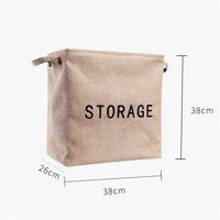 Keranjang Penyimpanan Jute Alami Dengan Pegangan, Tempat Penyimpanan Kain Lipat untuk Rumah, Laundry, Mainan, Organisasi EM ODM Logo Kustom