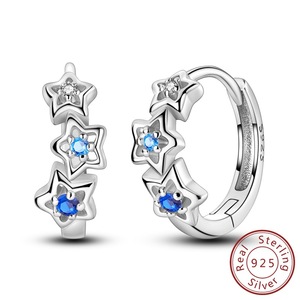 Boucles d'oreilles en argent sterling S925, boucles d'oreilles étoile scintillante et soleil, bijoux de luxe pour femmes - Product Image 3