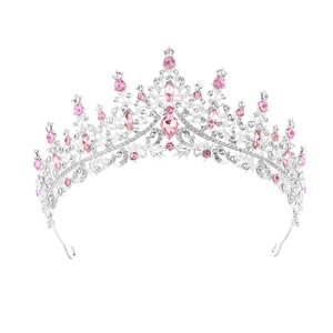Corona de Novia de Moda Barroca, Accesorios para el Cabello con Pedrería, Corona de Cumpleaños de Aleación Chapada en Oro para Boda o Compromiso - Product Image 4