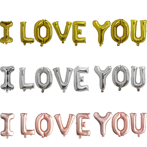 ลูกโป่งฟอยล์รูปตัวอักษร I <span class=keywords><strong>Love</strong></span> You สีโรสโกลด์ ขนาด 16 นิ้ว เป็นมิตรกับสิ่งแวดล้อม เหมาะสำหรับวันแม่ อีสเตอร์ งานแต่งงาน วันวาเลนไทน์ ของตกแต่งงานปาร์ตี้ - Product Image 2
