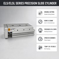 Cylindre pneumatique compact de précision à double action guidé, alésage 6 8 12 16 20 25 mm pour équipement d'automatisation