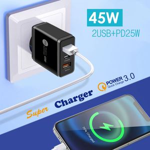 Best Selling Multifunctional 45W 2USB <b>Type</b>-<b>C</b> Super Travel Adapter QC3.0 Fast Charging PD Charger for iPhone Samsung Xiaomi - Product Image 3