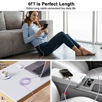 Câble USB-C vers USB-C 240W en promotion, 1,8 m, charge rapide avec conducteur en cuivre pur et gaine en nylon pour Phone15ProMax/S23